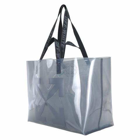 Off white pvc online tote bag